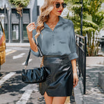 Nadorine Women's Button Down Shirt Long Sleeve Chiffon Blouse