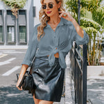 Nadorine Women's Button Down Shirt Long Sleeve Chiffon Blouse