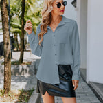 Nadorine Women's Button Down Shirt Long Sleeve Chiffon Blouse