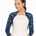 Nadorine Women's Bolero Shrugs Crochet Lace Open Cardigan