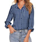 Nadorine Women's Button Down Shirt Long Sleeve Chiffon Blouse