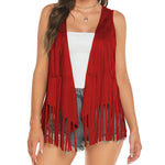 Women's Tassel Sleeveless Vest 70s Outfits for Women Hippie Clothes Fringe Jacket Cardigan S-XXL - Nadorine (Us Only)