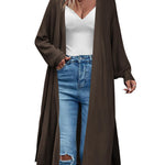Nadorine Women's 2023 Fall Winter Oversized Cardigan Long Sleeve Split Open Front Sweater Chunky Knit Long Duster