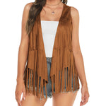 Women's Tassel Sleeveless Vest 70s Outfits for Women Hippie Clothes Fringe Jacket Cardigan S-XXL - Nadorine (Us Only)