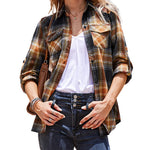 Long/Roll Up Sleeve Cotton Plaid Shirts - Nadorine (Us Only)