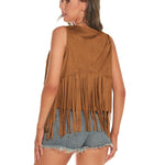 Women's Tassel Sleeveless Vest 70s Outfits for Women Hippie Clothes Fringe Jacket Cardigan S-XXL - Nadorine (Us Only)