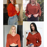 Nadorine Cross Front Drop Shoulder Sweaters