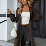 Nadorine Women's 2023 Fall Winter Oversized Cardigan Long Sleeve Split Open Front Sweater Chunky Knit Long Duster