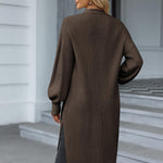 Nadorine Women's 2023 Fall Winter Oversized Cardigan Long Sleeve Split Open Front Sweater Chunky Knit Long Duster