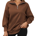 Nadorine Women Sweatshirts Quarter Zip Stand Collar Pullovers Fleece Workout Hoodies Y2K Clothes
