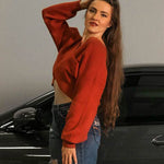 Nadorine Cross Front Drop Shoulder Sweaters