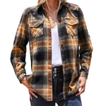 Long/Roll Up Sleeve Cotton Plaid Shirts - Nadorine (Us Only)