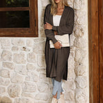 Nadorine Women's 2023 Fall Winter Oversized Cardigan Long Sleeve Split Open Front Sweater Chunky Knit Long Duster
