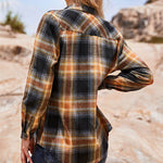 Long/Roll Up Sleeve Cotton Plaid Shirts - Nadorine (Us Only)