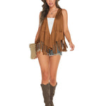 Women's Tassel Sleeveless Vest 70s Outfits for Women Hippie Clothes Fringe Jacket Cardigan S-XXL - Nadorine (Us Only)