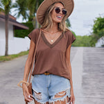 Tank Tops Short Sleeve Shirt- Nadorine (Us Only)