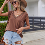 Tank Tops Short Sleeve Shirt- Nadorine (Us Only)