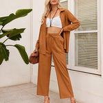 Linen Shirts Loose Long Pants Beach Outfits - Nadorine (Us Only)