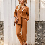 Linen Shirts Loose Long Pants Beach Outfits - Nadorine (Us Only)
