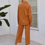 Linen Shirts Loose Long Pants Beach Outfits - Nadorine (Us Only)