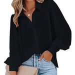 Nadorine Printed Lantern Long Sleeve Blouse