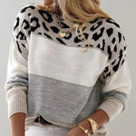 Melisa | Leopard Accent Knit Sweater