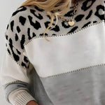 Melisa | Leopard Accent Knit Sweater