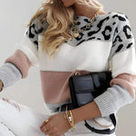 Melisa | Leopard Accent Knit Sweater