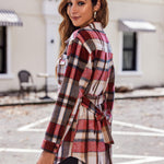 Nadorine Plaid Shacket Jacket Button Down Trench Coats
