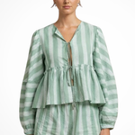 Ava Thornton | Striped Cotton Lounge Set For Women