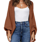Nadorine Open Front Oversized Batwing Sleeve Knit Cardigan