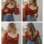 Tie Knot Ruched Crop Tube Top - Nadorine (Us Only)