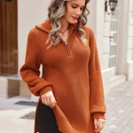Nadorine Long Sleeve Oversized Knit Sweater Tops