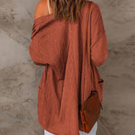 Nadorine Women's 2023 Fall Winter Cardigan Sweaters Long Sleeve Open Front Cable Knit Outwear Coat with Pockets