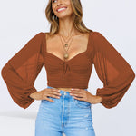 Tie Knot Ruched Crop Tube Top - Nadorine (Us Only)