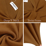 Twist Front Knitted Bodycon Dress - Nadorine (Us Only)
