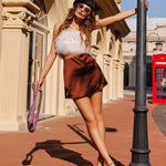Mini Length A-Line Zipper Short Skirt- Nadorine (Us Only)