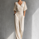 Aline | Elegant Wrap-Effect Jumpsuit with Wide Legs