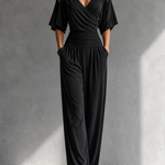 Aline | Elegant Wrap-Effect Jumpsuit with Wide Legs