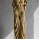 Aline | Elegant Wrap-Effect Jumpsuit with Wide Legs