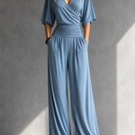 Aline | Elegant Wrap-Effect Jumpsuit with Wide Legs