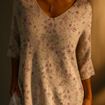 Elodie | Floral Draped V-Neck Top