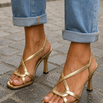 Elisabetta | Comfortable golden heels
