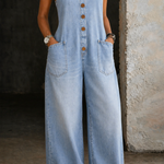 Sadie | Vintage Washed Cotton Denim Overalls
