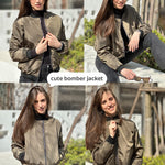 Nadorine Classic Bomber Jacket Windbreaker with Pockets