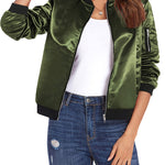 Nadorine Classic Bomber Jacket Windbreaker with Pockets