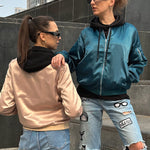 Nadorine Classic Bomber Jacket Windbreaker with Pockets