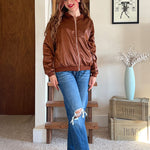 Nadorine Classic Bomber Jacket Windbreaker with Pockets