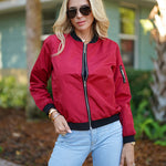 Nadorine Classic Bomber Jacket Windbreaker with Pockets