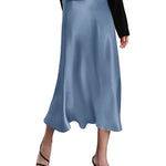 Satin Zipper Elegant Work Skirts - Nadorine (US Only)